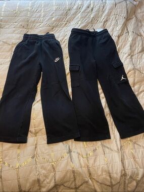 Nike Kids Black Sweatpants Two-Pack with Swoosh & Jumpman